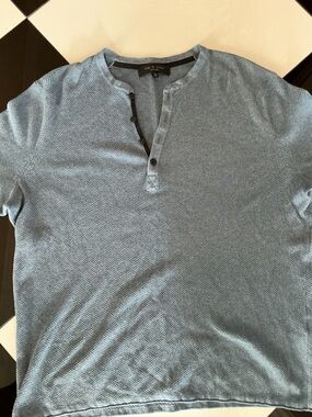 rag & bone Light Blue Short-Sleeve Henley